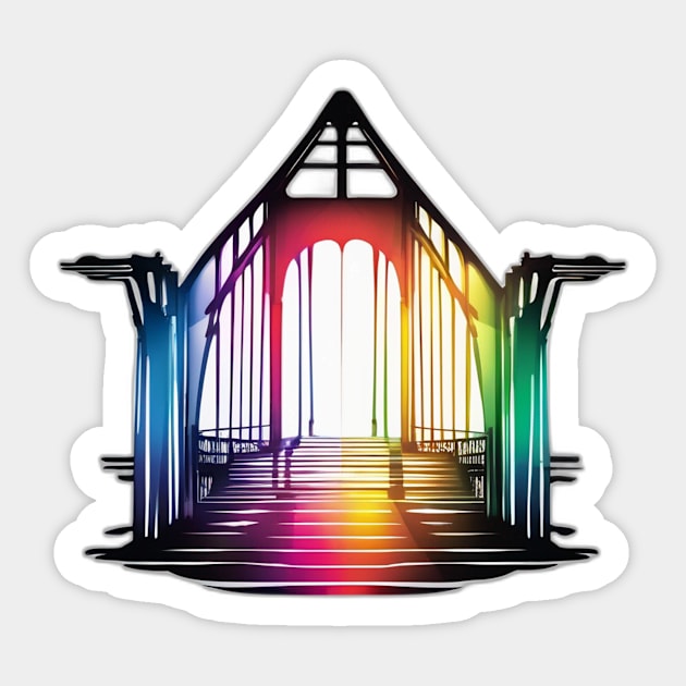 Rainbow Bridge Graphic Artwork No. 745 Sticker by cornelliusy